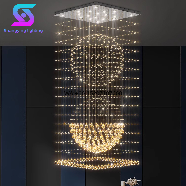 Interior Design Scandinavian - โคมไฟเพดานคริสตัลทรงโมเดิร์นหรูหราสไตล์สแกนดิเนเวียน แสงสีขาวอบอุ่น เหมาะสำหรับใช้ในบ้านหรือตกแต่งภายใน