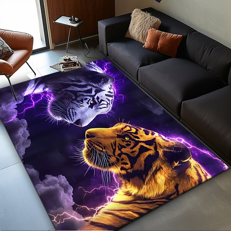 Interior Design Your Room - พรมลายเสือพร้อมเอฟเฟกต์ไฟฟ้า สร้างสรรค์ชิ้นงานโดดเด่นสำหรับการตกแต่งภายในของคุณ พรมลายเสือตกแต่งบ้านอย่างมีสไตล์