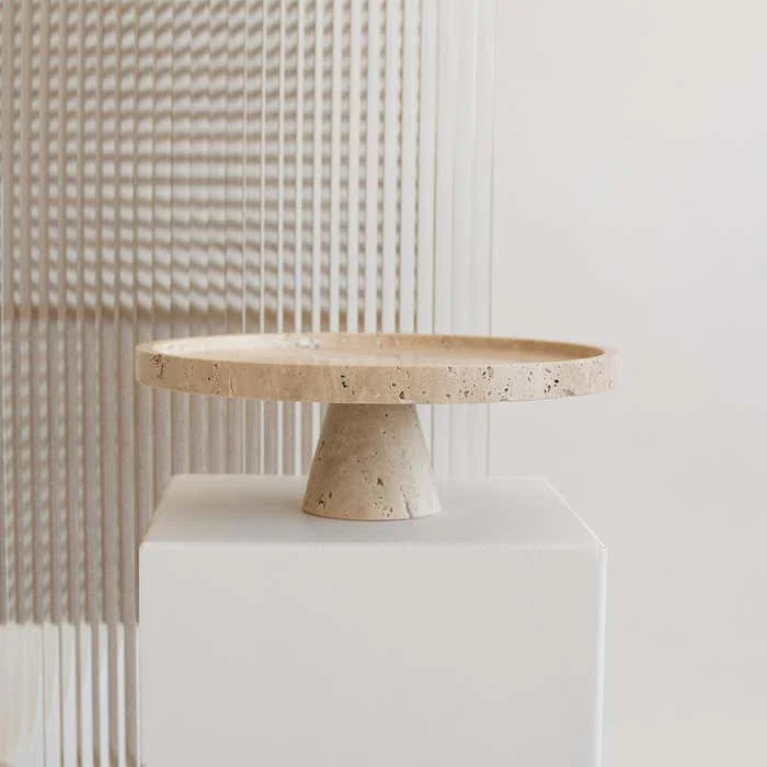 แท่นวางหินอ่อนธรรมชาติสำหรับตก - Travertine Tray Oval บทวิจารณ์และราคา