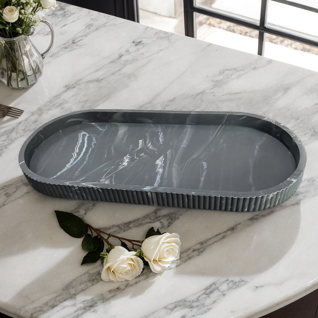โต๊ะเครื่องแป้ง 1 แพ็คถาดเก็บร - Travertine Tray Oval บทวิจารณ์และราคา