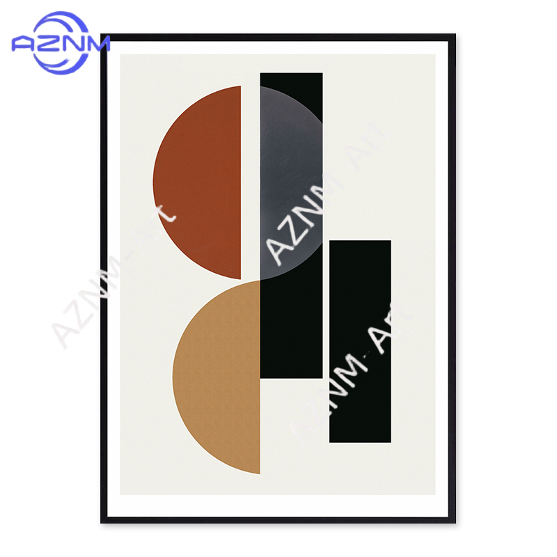 1/2 ชิ้นภาพวาดรูปทรงเรขาคณิตแบ - Interior Design Scandinavian บทวิจารณ์และราคา