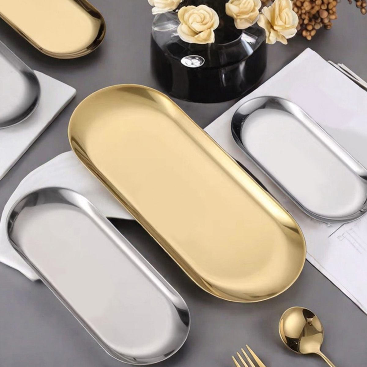 WORTHBUY ถาดเสิร์ฟอาหารทรงรีสไ - Travertine Tray Oval บทวิจารณ์และราคา