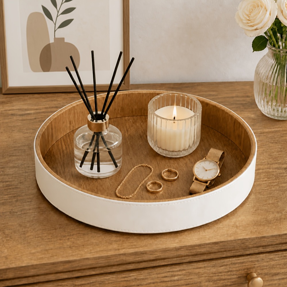 ถาดทรงกลมหนัง PU สำหรับจัดเก็บ - Travertine Tray Oval บทวิจารณ์และราคา