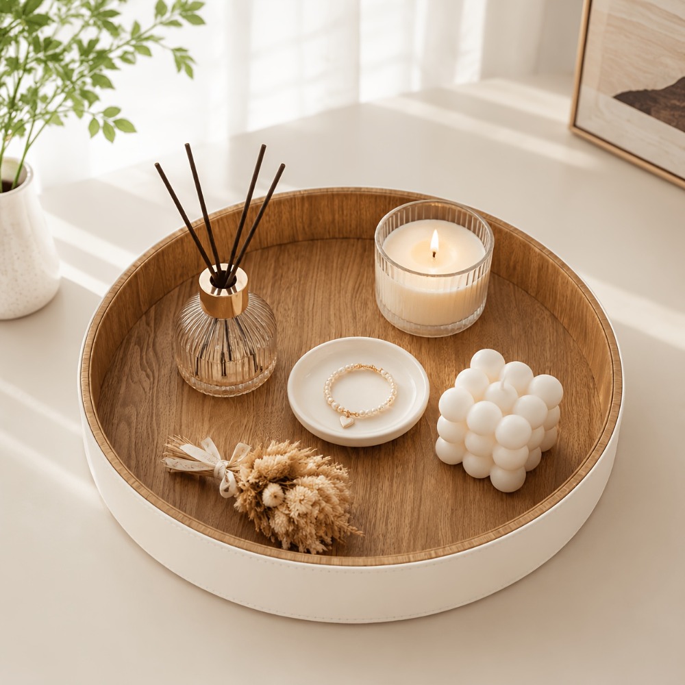 ถาดทรงกลมหนัง PU สำหรับจัดเก็บ - Travertine Tray Oval บทวิจารณ์และราคา